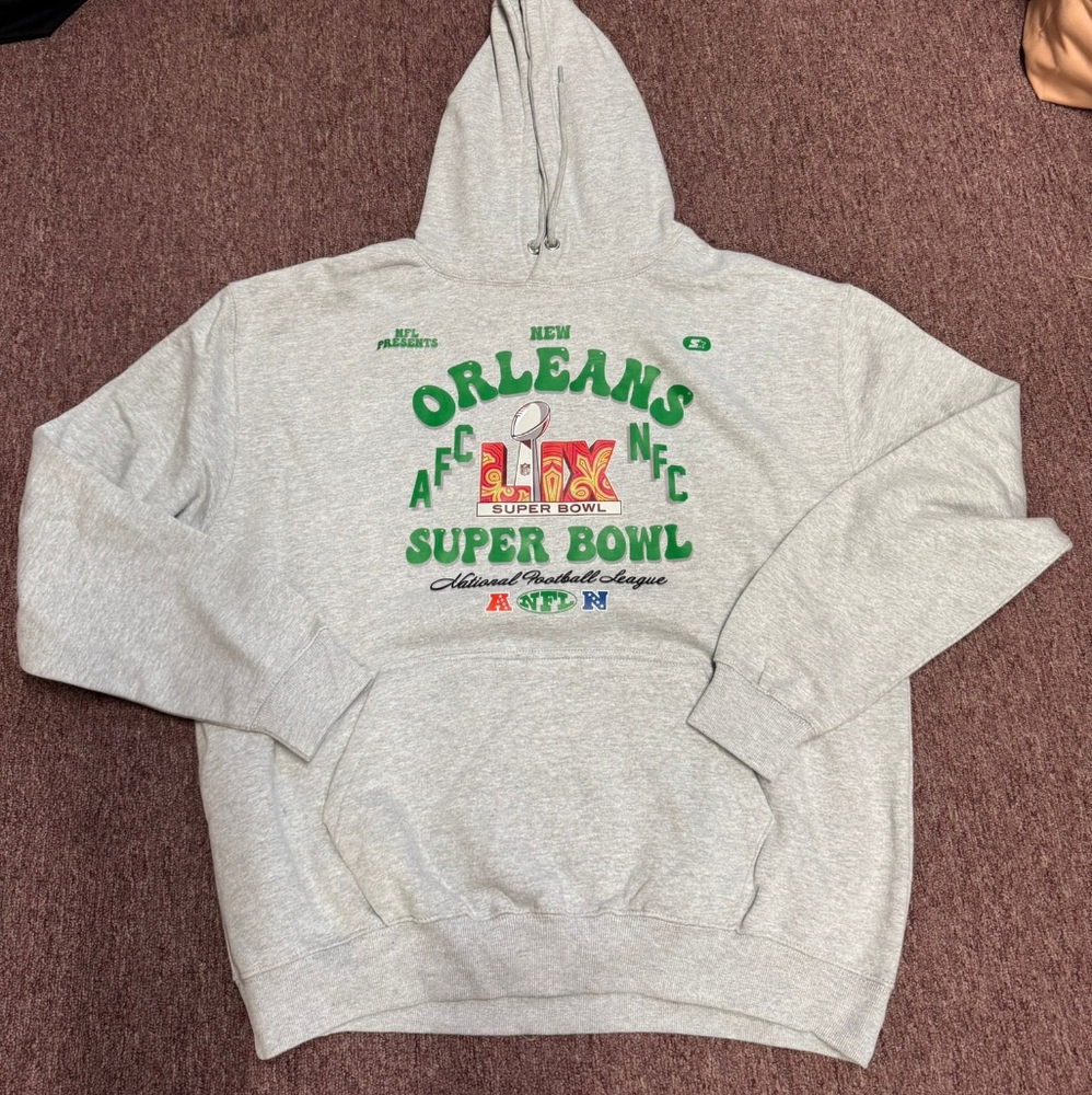 Gray Super Bowl Graphic Hoodie